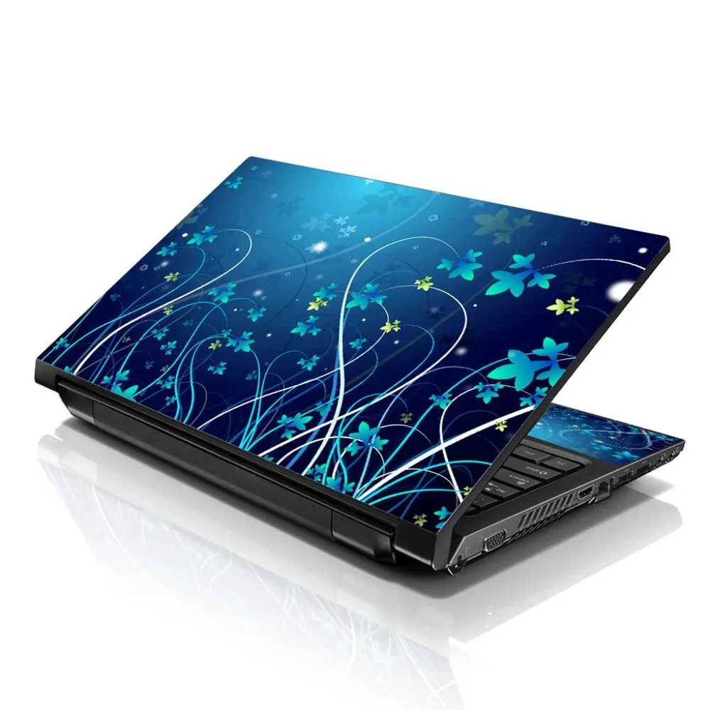 LSS 15.6 & 17.3 Inches Laptop Notebook Skin Sticker Decal - Blue Floral